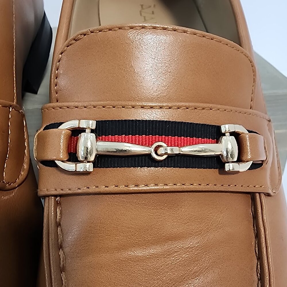 AZARMAN‎ Cognac Brown Slip On Loafers With Buckle Mens Size 10.5 - Picture 4 of 15